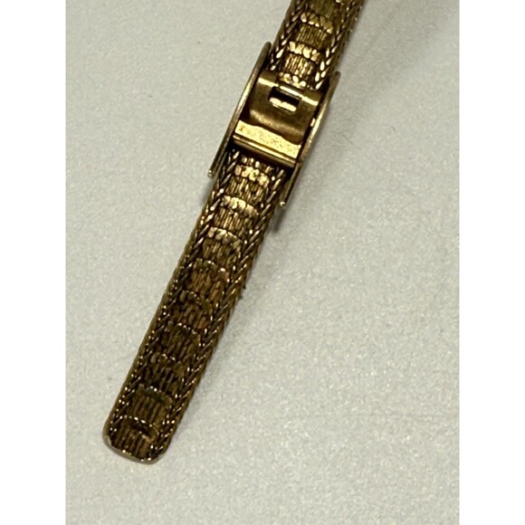 Vintage Elgin Women’s Diamond Quartz Watch Gold-Tone Woven Band - Not Running - Picture 8 of 9